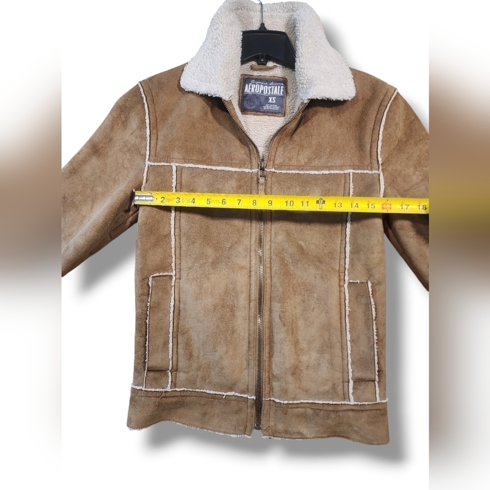 Aeropostale Bomber Jacket Faux Suede Soft Warm Womens Size XS - Picture 6 of 11